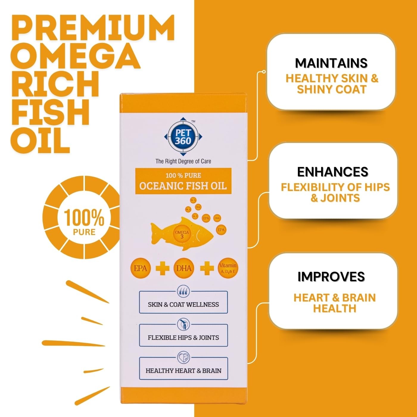 PET360 Oceanic Fish Oil for Dogs & Cats ( 200 ml )