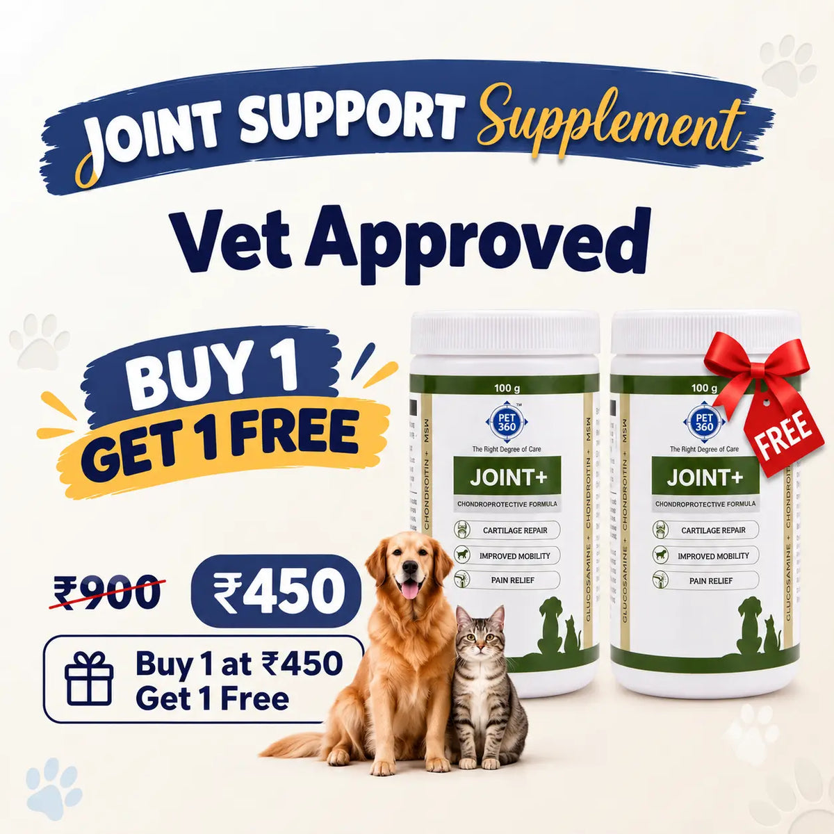 PET360 JOINT+ Chondroprotective Formula | Buy 1 Get 1 Free 100g+100g