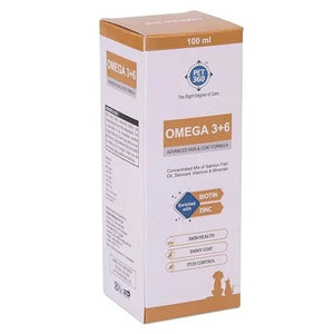 PET360 Omega 3+6 Concentrated Salmon Fish Oil for Dogs & Cats with Vitamins & Minerals | Shinier Coat, Itch & Allergy Control | Improves Skin & Hair Health | Nutritional Supplement for Pets