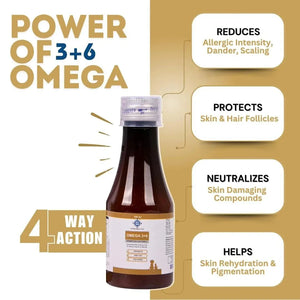 PET360 Omega 3+6 Concentrated Salmon Fish Oil for Dogs & Cats with Vitamins & Minerals | Shinier Coat, Itch & Allergy Control | Improves Skin & Hair Health | Nutritional Supplement for Pets