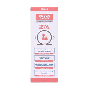 PET360 Omega 3+6+9 | Blend of Salmon & Flax Seed Oils with Fur & Coat Protectives | Reduced Shedding | Shiny Coat | Healthy Joints | Nutritional Supplement for Pets