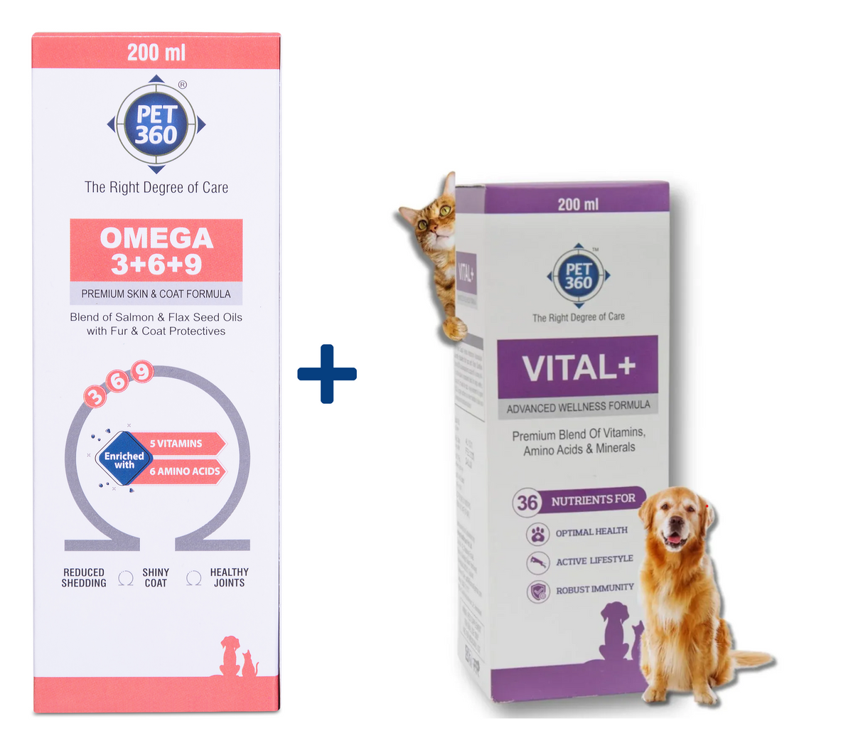 PET360 Growth &amp Vitality Combo — Omega 3+6+9 | VITAL+